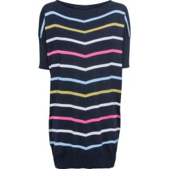 Sweter bonprix ciemnoniebieski w kolorowe paski. Swetry marki bonprix. Za 109.99 zł.