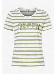 More & More Koszulka w kolorze biało-oliwkowym rozmiar: 40. Białe bluzki More & More, bez wzorów, bez kołnierzyka, bez ramiączek. Za 140.20 zł.