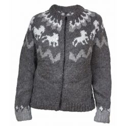 Damski sweter z wełny Karlslund Tölta. Szare swetry KARLSLUND, na zimę, bez wzorów, z wełny, bez ramiączek. Za 789.50 zł.