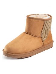 ISLAND BOOT Botki zimowe "Tenny" w kolorze jasnobrązowym rozmiar: 38. Brązowe botki Island Boot, na zimę, bez wzorów, z materiału, bez obcasa, bez zapięcia. Za 126.75 zł.