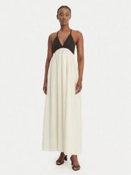 Eleh Sukienka letnia SS260018 Biały Regular Fit. Białe sukienki Eleh, na lato, bez wzorów, z syntetyku, bez kołnierzyka, bez ramiączek. Za 974.99 zł.