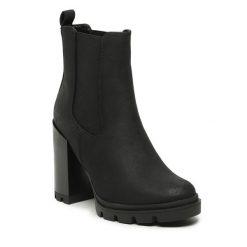 Botki ONLY. Czarne botki Only, bez wzorów, bez obcasa, na słupku, bez zapięcia. Za 299.99 zł.