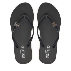 Japonki Guess. Czarne klapki Guess, z aplikacjami, bez obcasa. Za 99.99 zł.