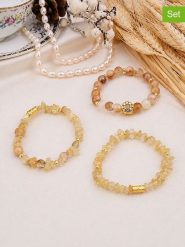 L'Atelier de Gaia Bransoletki (3 szt.) rozmiar: onesize. Brązowe bransoletki L'Atelier de Gaia, z cytrynem, z mosiądzu. Za 42.95 zł.