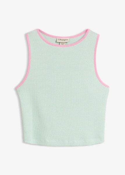 Tank top z czystej bawełny organicznej. Białe topy bonprix, bez wzorów, z bawełny, bez kołnierzyka, bez ramiączek. Za 37.99 zł.