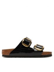 Birkenstock Klapki Arizona Big Buckle Bf 1027918 Czarny. Czarne klapki Birkenstock, bez wzorów, ze skóry, bez obcasa. Za 539.99 zł.