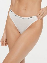 Boss Stringi 50502752 Biały. Białe stringi Boss, bez wzorów, z wiskozy. Za 59.99 zł.