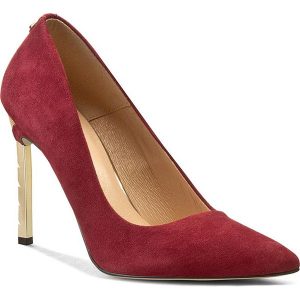 Szpilki R.POLAŃSKI - 0808 Bordo Zamsz. Czerwone szpilki R.Polański, bez wzorów, z materiału, eleganckie, bez obcasa, na obcasie, bez zapięcia. W wyprzedaży za 209.00 zł.