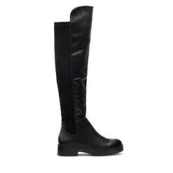 Kozaki DeeZee. Czarne kozaki DeeZee, bez obcasa, na płaskiej podeszwie, bez zapięcia. Za 151.99 zł.