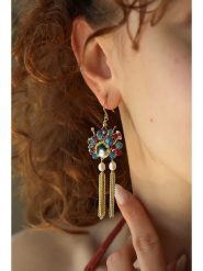 Pierres delicates Pozłacane kolczyki z kryształami rozmiar: onesize. Czerwone kolczyki Pierres delicates, z kryształem, pozłacane, z zapięciem typu bigiel. Za 86.99 zł.