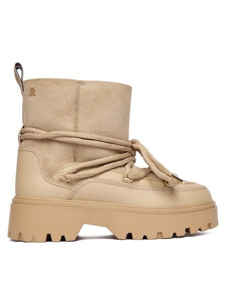 Tommy Hilfiger Śniegowce FW0FW08996 Beżowy. Brązowe trapery i śniegowce TOMMY HILFIGER, ze skóry. Za 549.99 zł.