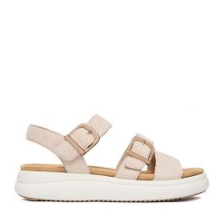 Sandały Remonte. Brązowe sandały Remonte, bez wzorów, bez obcasa, na płaskiej podeszwie, bez zapięcia. Za 389.99 zł.