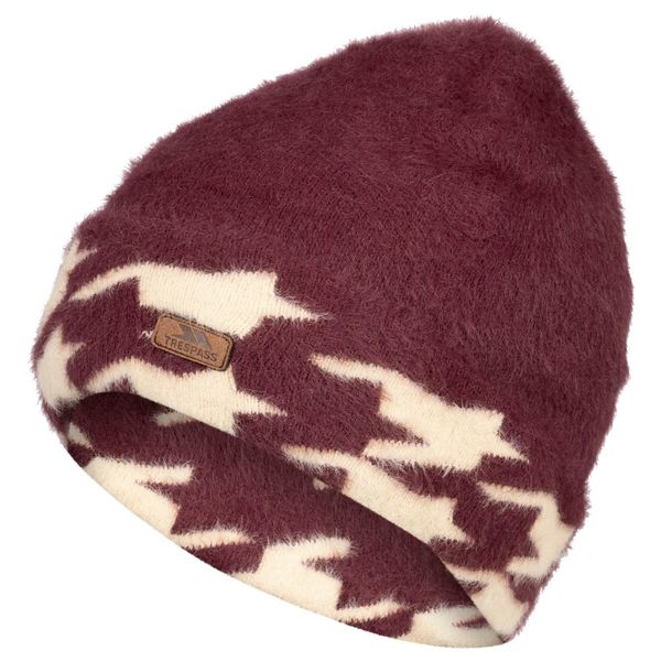 Damska Czapka Toffy Reversible Beanie. Czerwone czapki Trespass, z aplikacjami, z elastanu. Za 87.99 zł.