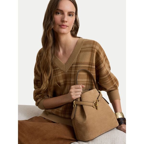 Torebka LAUREN RALPH LAUREN. Brązowe torebki klasyczne Lauren Ralph Lauren, bez wzorów, bez dodatków. Za 1,899.00 zł.