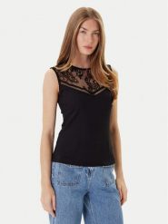 Morgan Bluzka 252-DALI Czarny Slim Fit. Czarne bluzki Morgan, xs, bez wzorów, z syntetyku, bez kołnierzyka, bez ramiączek. Za 119.99 zł.