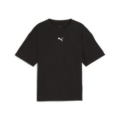 Młodzieżowa koszulka Essentials Boxy PUMA Black. Biała bluzki Puma, m, bez wzorów, eleganckie, bez kołnierzyka, bez ramiączek. Za 79.00 zł.