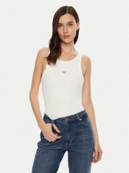 Calvin Klein Jeans Top J20J224762 Biały Slim Fit. Białe topy Calvin Klein Jeans, xl, bez wzorów, z bawełny, bez kołnierzyka, bez ramiączek. Za 99.99 zł.