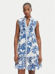 Iconique Sukienka letnia Daphne IC26-036 Niebieski Regular Fit. Niebieskie sukienki Iconique, na lato, s, bez wzorów, z wiskozy, bez kołnierzyka, bez ramiączek. Za 429.99 zł.