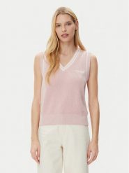 Guess Jeans Sweter W5GR02 Z3HM1 Różowy Regular Fit. Czerwone swetry Guess Jeans, xxl, z aplikacjami, z bawełny, bez ramiączek. Za 159.99 zł.