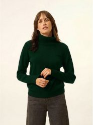Just Cashmere Kaszmirowy golf w kolorze ciemnozielonym rozmiar: L. Zielone golfy Just Cashmere, l, bez wzorów, z kaszmiru, bez ramiączek. Za 502.45 zł.