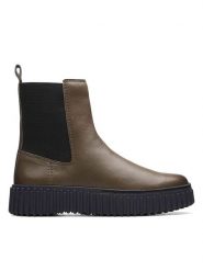 Clarks Skórzane sztyblety ''Torhill Maple'' w kolorze brązowym rozmiar: 39,5. Brązowe botki Clarks, bez wzorów, bez obcasa, bez zapięcia. Za 330.20 zł.