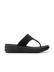 Clarks Japonki "Drift Way" w kolorze czarnym rozmiar: 40. Czarne klapki Clarks, bez wzorów, z tworzywa sztucznego, z otwartym noskiem, bez obcasa. Za 105.63 zł.