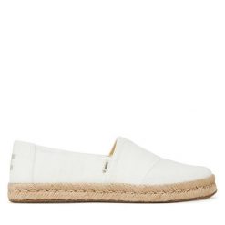 Espadryle Toms. Białe espadryle Toms, bez wzorów, bez obcasa, bez zapięcia. Za 259.99 zł.