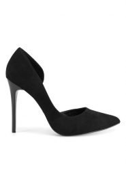 DeeZee Szpilki DZ0024 Czarny. Czarne szpilki DeeZee, bez wzorów, z materiału, bez obcasa, na szpilce, bez zapięcia. Za 159.99 zł.