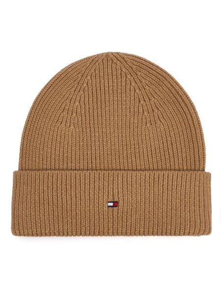 Tommy Hilfiger Czapka Flag AW0AW19102 Beżowy. Brązowe czapki TOMMY HILFIGER, bez wzorów, z bawełny. Za 189.99 zł.