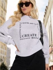 Bluza z półgolfem - szary. Szare bluzy Sinsay, l, bez wzorów, bez kaptura. Za 49.99 zł.