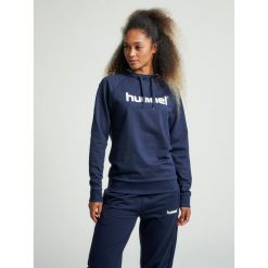 Bluza sportowa z kapturem damska Hummel Go Cotton Logo Hoodie Woman. Niebieskie bluzy Hummel, xl, bez wzorów, z kapturem. Za 218.00 zł.