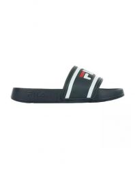 Klapki damskie Fila Morro Bay Slipper. Niebieskie klapki Fila, bez wzorów, z materiału, bez obcasa. Za 110.68 zł.