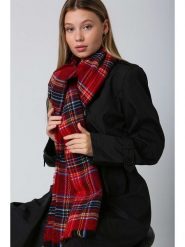 Lucky Bees Szal w kolorze czerwono-granatowym - 180 x 70 cm rozmiar: onesize. Czerwone szaliki Lucky Bees, bez wzorów, z materiału. Za 43.99 zł.