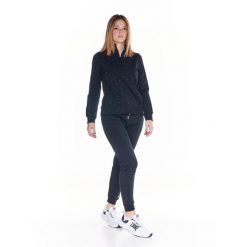 Bluza z zamek błyskawiczny na co dzień na siłownię. Czarne bluzy LEONE 1947 APPAREL, s, bez wzorów, z bawełny, bez kaptura. W wyprzedaży za 224.31 zł.