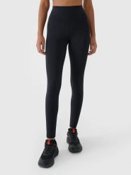 4F Legginsy sportowe w kolorze czarnym rozmiar: S. Czarne legginsy sportowe 4f, s, bez wzorów, z materiału, z podwyższonym stanem, outdoorowe. Za 109.95 zł.