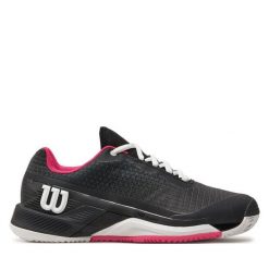 Buty do tenisa Wilson. Czarne obuwie sportowe Wilson, bez zapięcia, tenisowe. Za 399.99 zł.