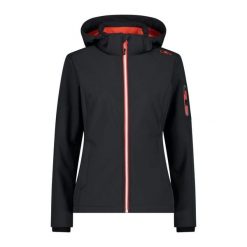 Kurtka damska turystyczna CMP 39A5006. Czarne kurtki sportowe CMP, xl, bez wzorów, z softshellu, bez kaptura, trekkingowe. W wyprzedaży za 314.99 zł.