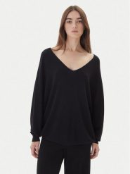 Kontatto Sweter 3M0815C Czarny Relaxed Fit. Czarne swetry Kontatto, m, bez wzorów, z syntetyku, bez ramiączek. Za 349.99 zł.