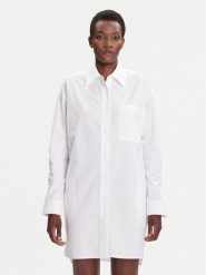 Calvin Klein Jeans Sukienka koszulowa LV047C022G Biały Oversize. Białe sukienki Calvin Klein Jeans, xxl, bez wzorów, z bawełny, bez kołnierzyka, bez ramiączek, koszulowe. Za 519.99 zł.