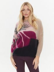 Marella Sweter Gineceo 2333662137200 Beżowy Regular Fit. Brązowe swetry Marella, m, bez wzorów, z syntetyku, bez ramiączek. Za 1,029.00 zł.