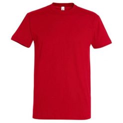 Koszulka Unisex Dla Dorosłych Z Bawełny Imperial Ringspun. Czerwone bluzki SOL'S, s, bez wzorów, z bawełny, sportowe, bez kołnierzyka, bez ramiączek. Za 41.99 zł.