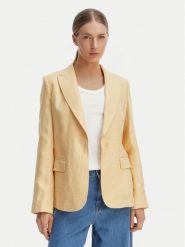 Weekend Max Mara Marynarka Nalut 2615041072 Żółty Regular Fit. Żółte marynarki i żakiety Weekend Max Mara, bez wzorów, ze lnu. Za 1,789.00 zł.