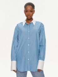 Samsøe Samsøe Koszula Salovas F24100170 Niebieski Loose Fit. Niebieskie koszule Samsøe & Samsøe, l, bez wzorów, z bawełny, bez kołnierzyka, bez ramiączek. Za 389.99 zł.