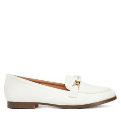 Lordsy DeeZee. Białe lordsy DeeZee, bez wzorów, bez obcasa, bez zapięcia. Za 119.99 zł.