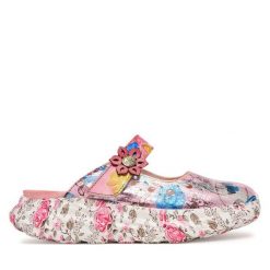 Klapki Laura Vita. Czerwone klapki Laura Vita, bez wzorów, bez obcasa. Za 389.99 zł.