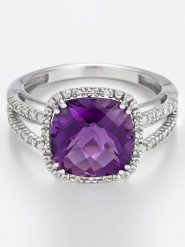 DIAMANTA Złoty pierścionek "Divine Améthyste 10" z diamentami rozmiar: 56. Różowe pierścionki DIAMANTA, z ametystem, złote. Za 2,253.99 zł.