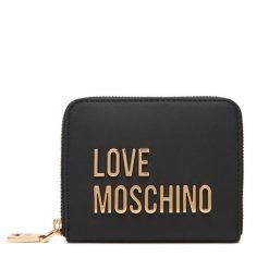 Mały Portfel Damski LOVE MOSCHINO. Czarne portfele Love Moschino, bez wzorów. Za 399.99 zł.