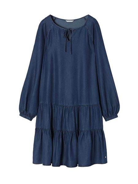 TATUUM Sukienka "Mono" w kolorze granatowym rozmiar: 40. Niebieskie sukienki Tatuum, bez wzorów, bez kołnierzyka, bez ramiączek, midi. Za 170.07 zł.