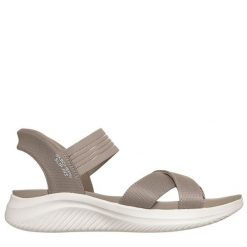 Sandały damskie SKECHERS Ultra Flex 3.0 Never Better. Brązowe sandały Skechers, bez wzorów, bez obcasa, bez zapięcia. Za 279.99 zł.