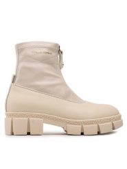 KARL LAGERFELD Botki KL43260 Beżowy. Brązowe botki KARL LAGERFELD, bez wzorów, ze skóry, bez obcasa, na płaskiej podeszwie, bez zapięcia. Za 1,289.00 zł.